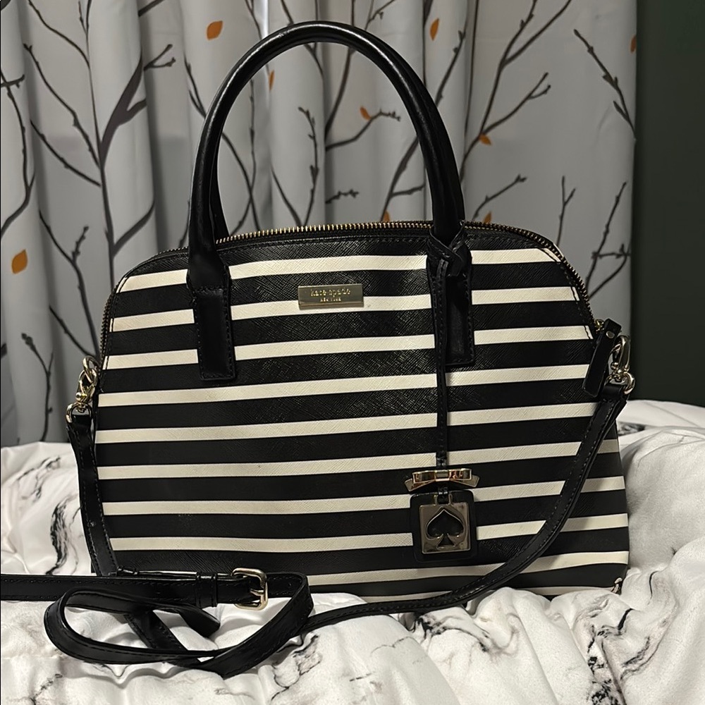 Kate Spade Black and White Striped Women's Bag